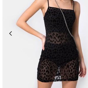 Motel Selah Dress in Sheer Cheetah Print
